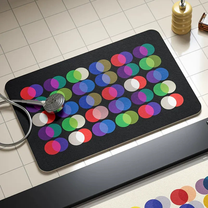 Neon Overlapping Dot Bathroom Mat