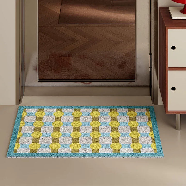 Color Block Polka Dot Door Mat