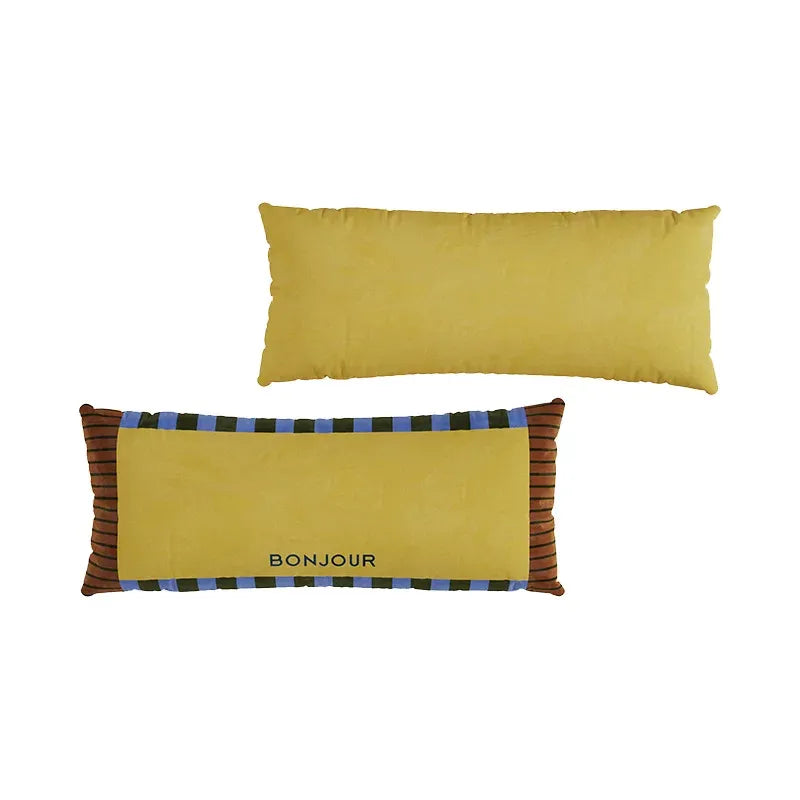 Bonjour Color Block Lumbar Pillow