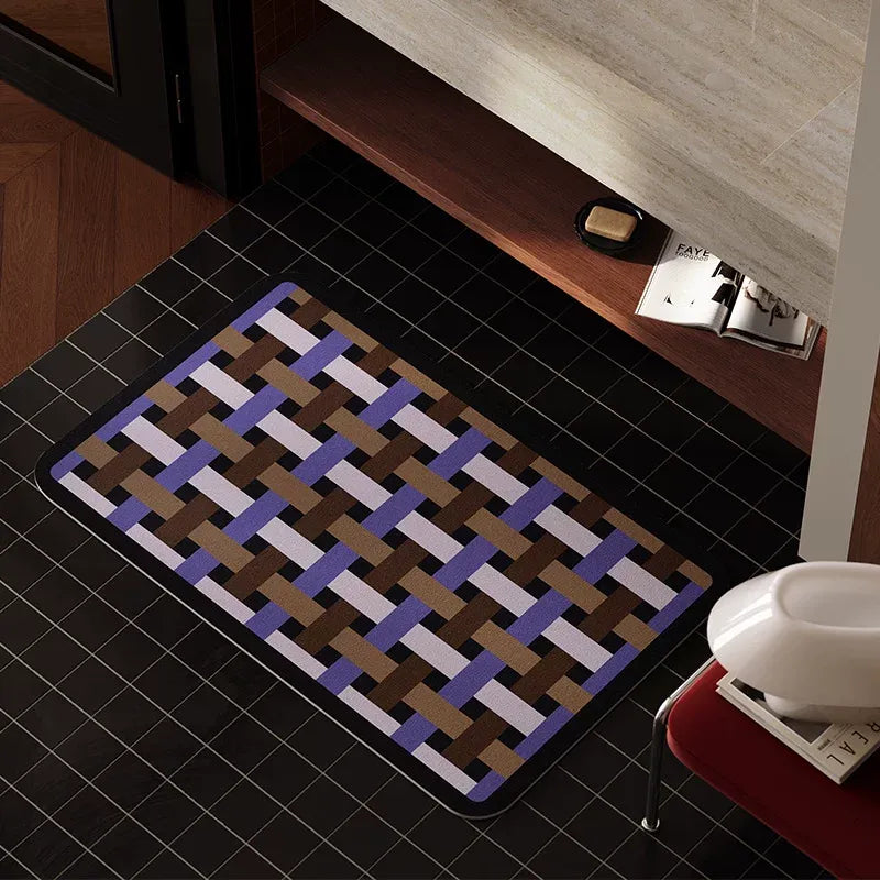 Geometric Weaving Bathroom Mat