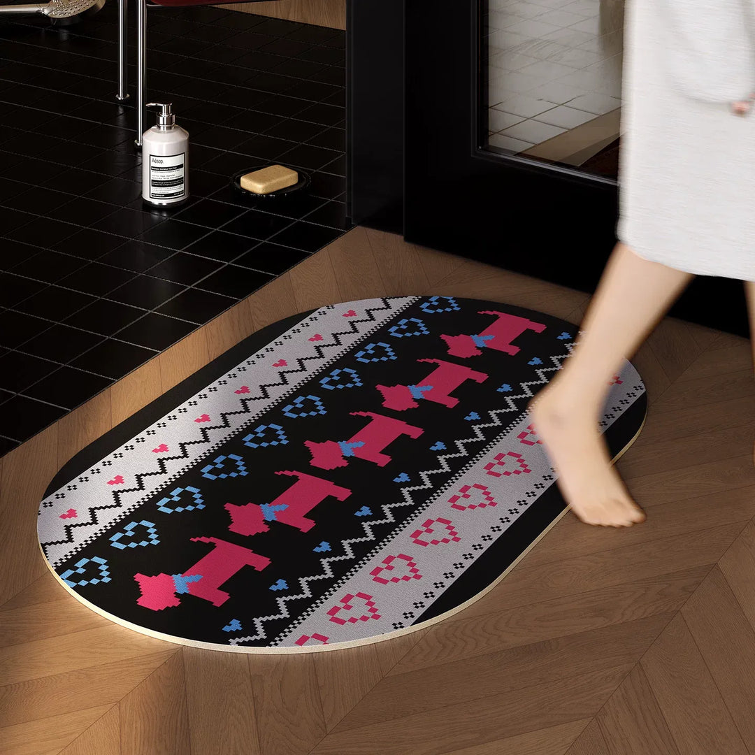 Winter Sweater Pattern Bathroom Mat
