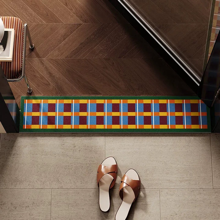 Bright Woven Plaid Narrow Door Mat