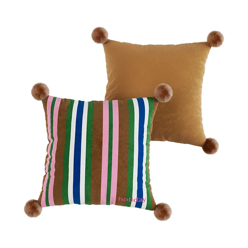Striped Colorful Holiday Pillows
