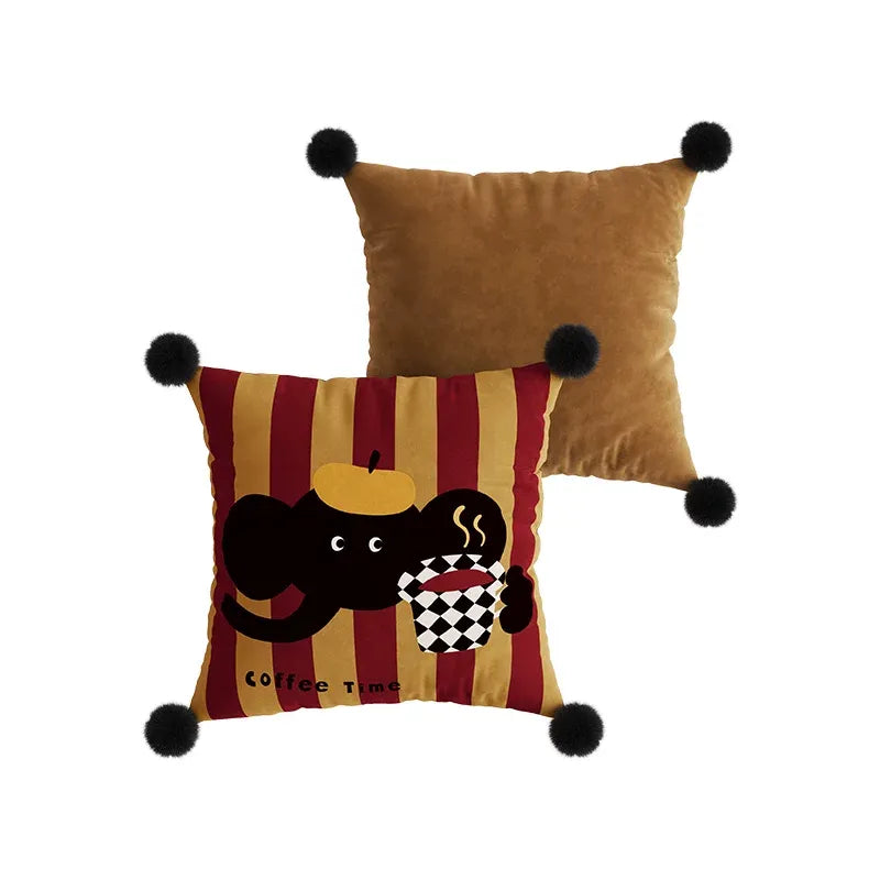 Elephant Coffee Time Pillows
