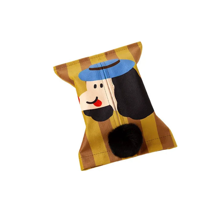 Retro Cartoon Puppy Tissue Holder
