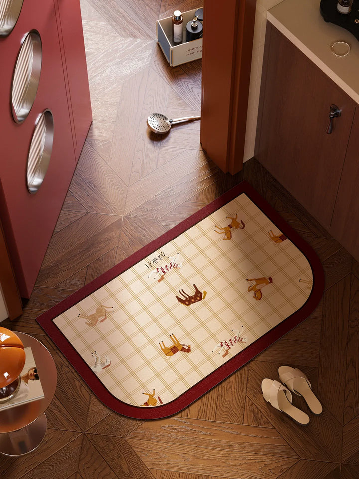 Holiday Horse Pattern Bathroom Mat