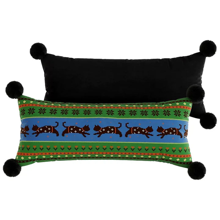 Winter Sweater Pattern Lumbar Pillows