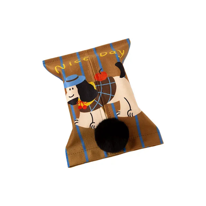 Retro Cartoon Puppy Tissue Holder