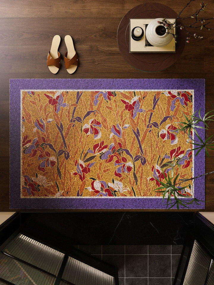 Iris Flower Entryway Door Mat