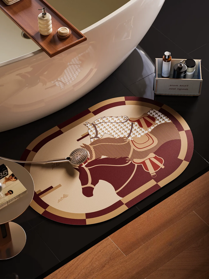 Cloud Three Horse Bathroom Mat