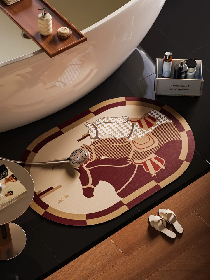Cloud Three Horse Bathroom Mat