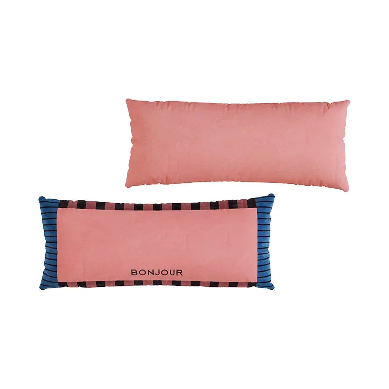 Bonjour Color Block Lumbar Pillow
