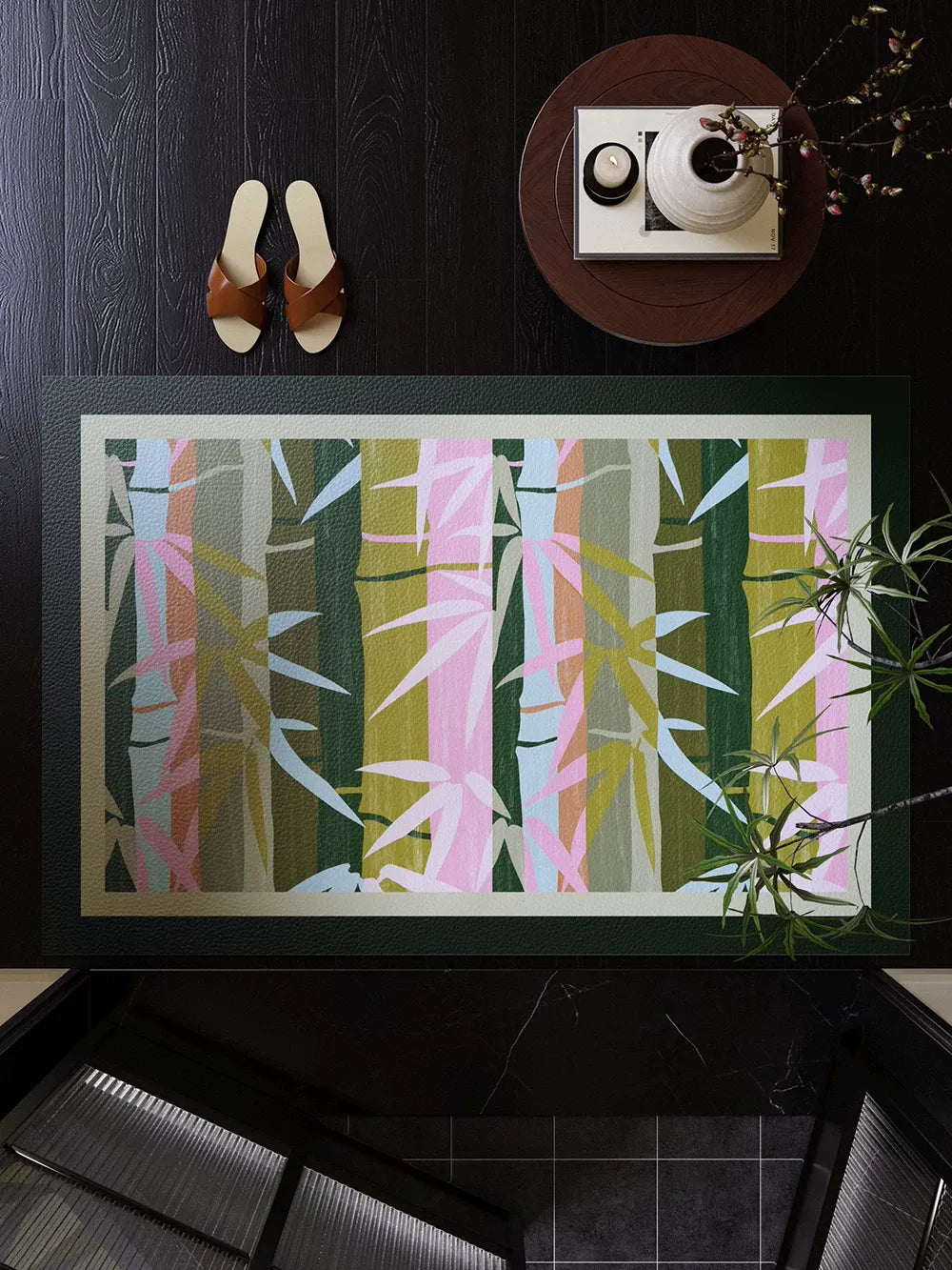 Natural Bamboo Print Door Mat