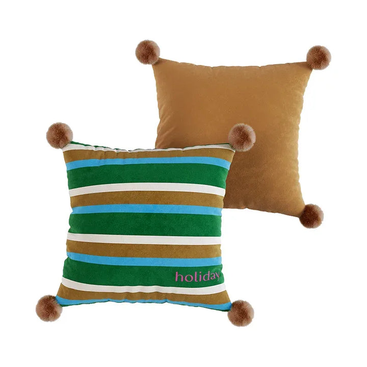 Striped Colorful Holiday Pillows