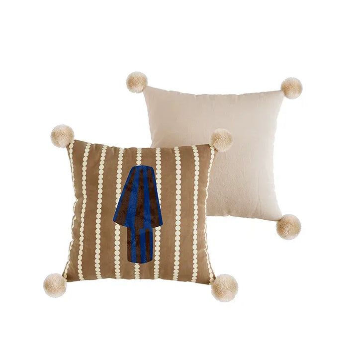 Brown Cartoon Striped Pillows