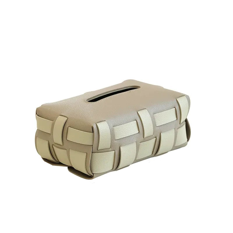 Leather Color Block Tissue Cover