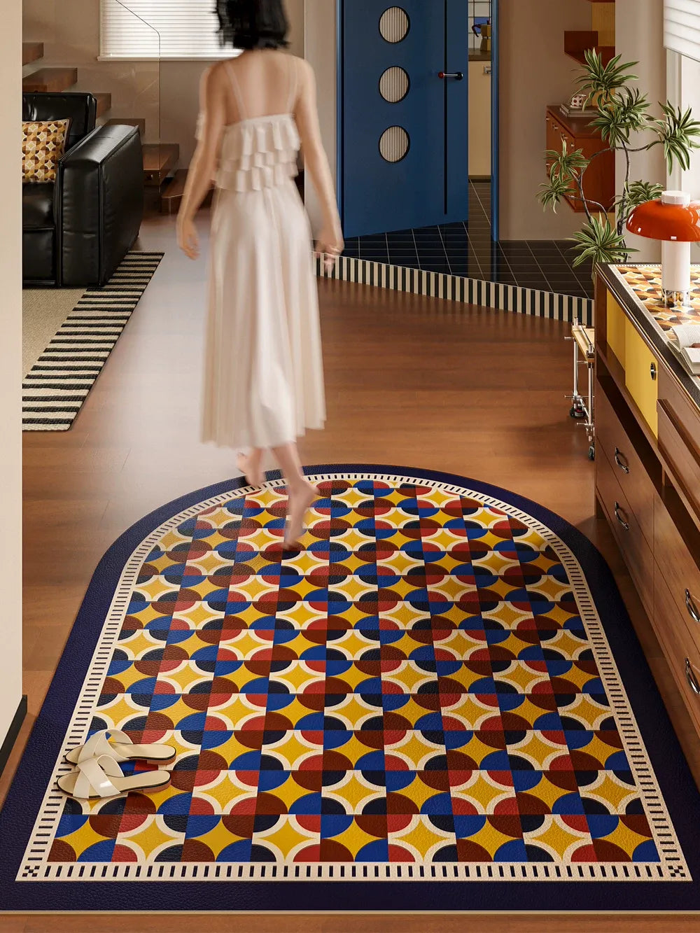 Circle Colorful Pattern Door Mat