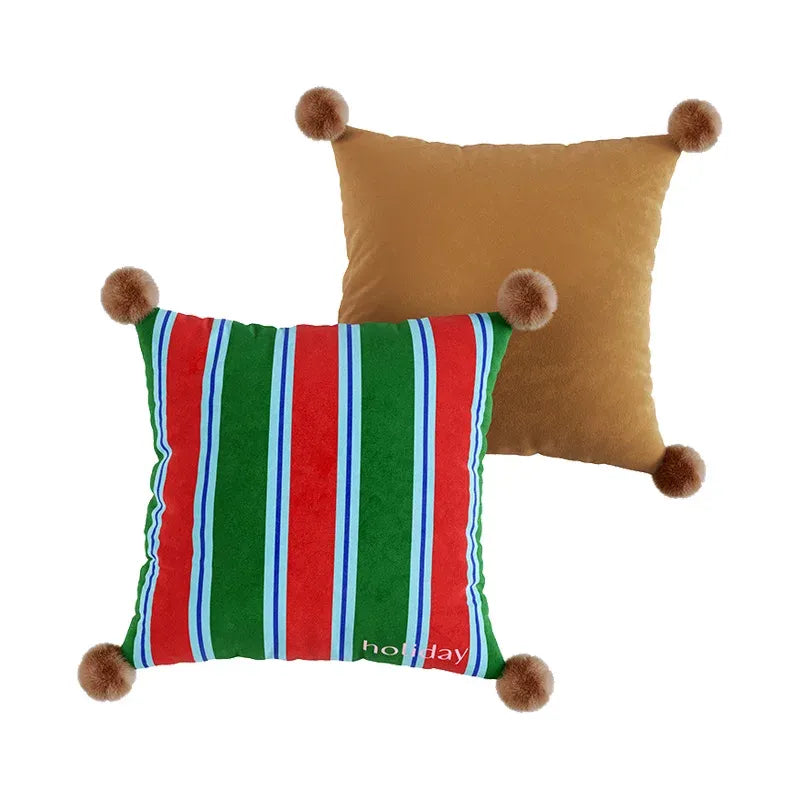 Striped Colorful Holiday Pillows