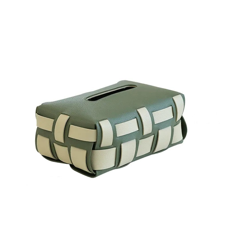 Leather Color Block Tissue Cover
