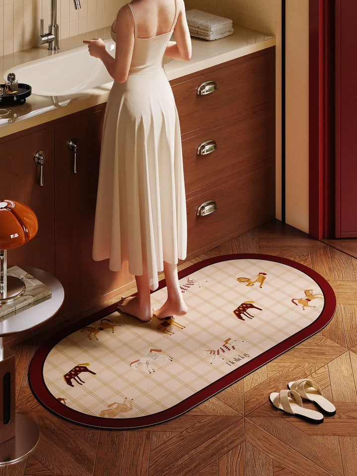 Holiday Horse Pattern Bathroom Mat