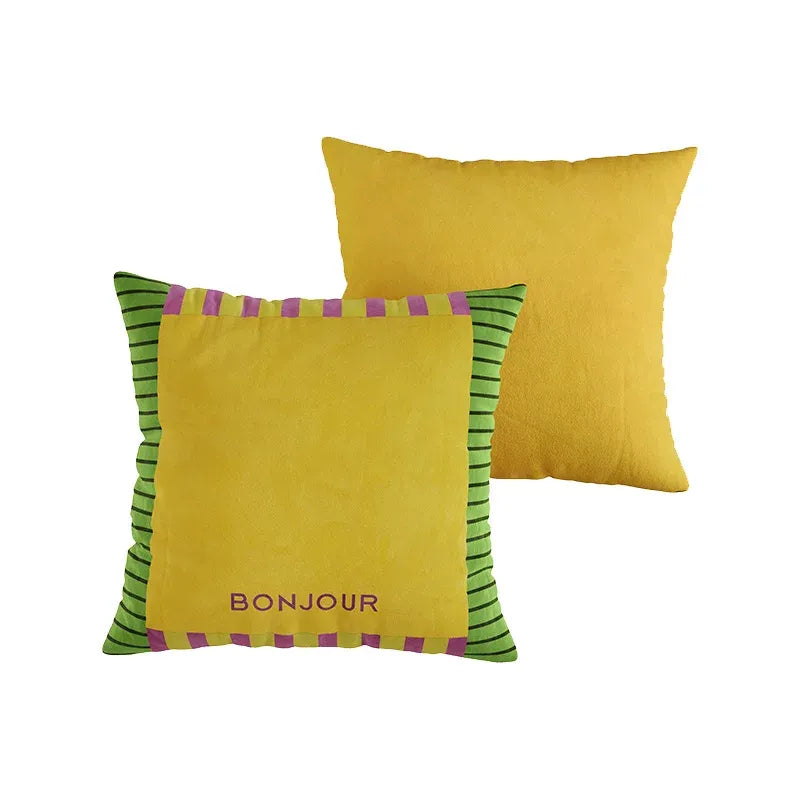 Bonjour Color Block Pillow