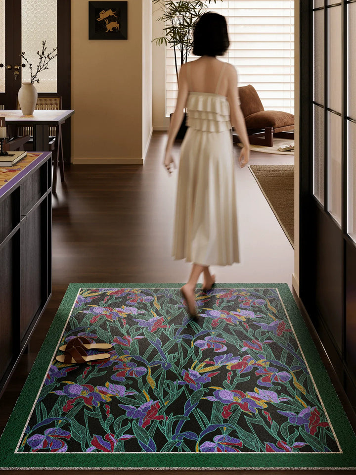 Iris Flower Entryway Door Mat