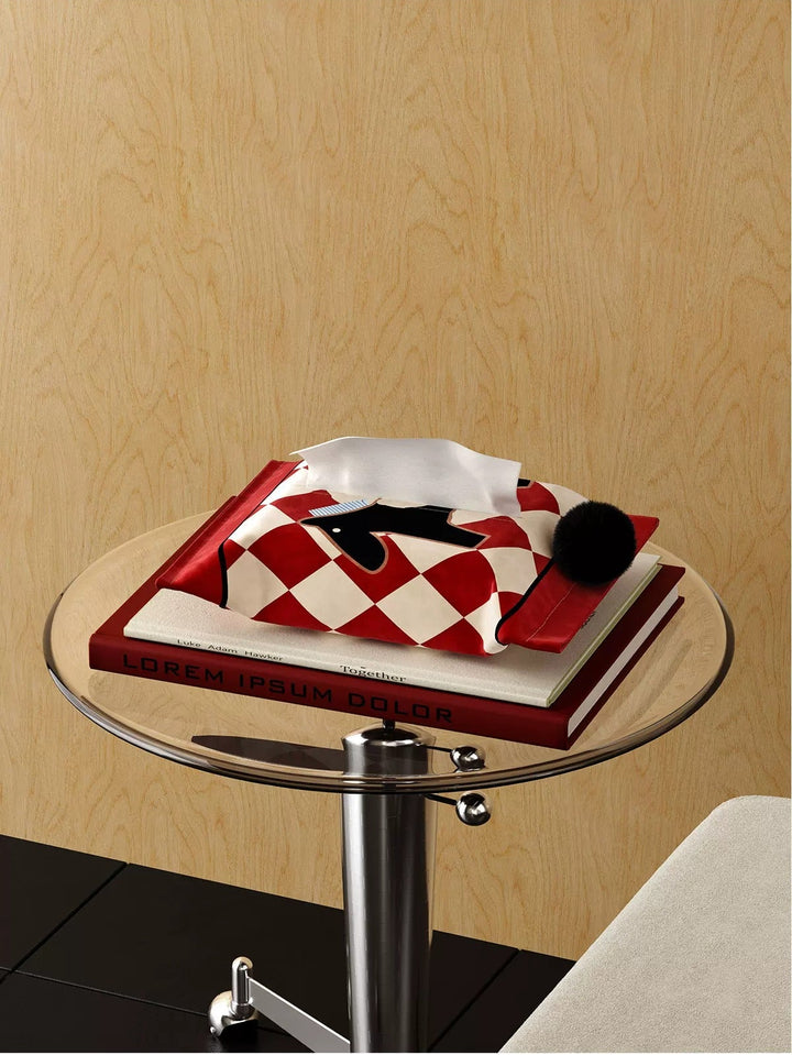Red & White Horse Pattern Tissue Cover
