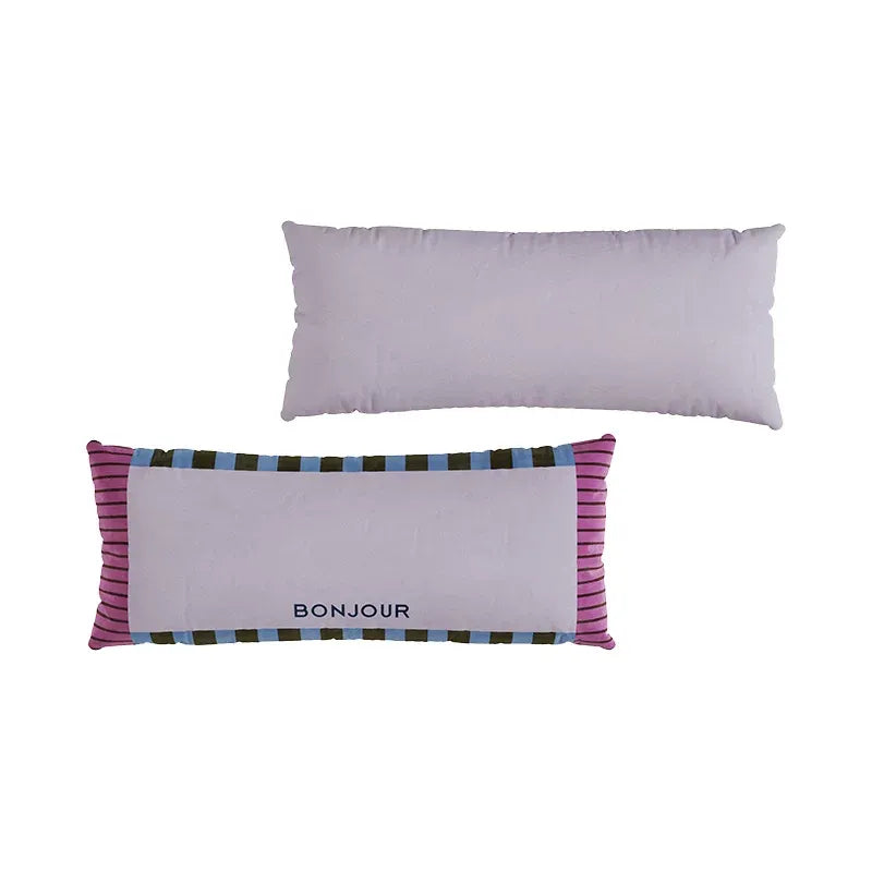 Bonjour Color Block Lumbar Pillow