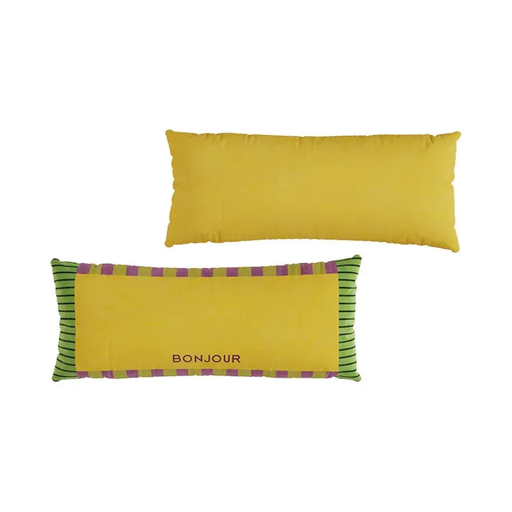Bonjour Color Block Lumbar Pillow
