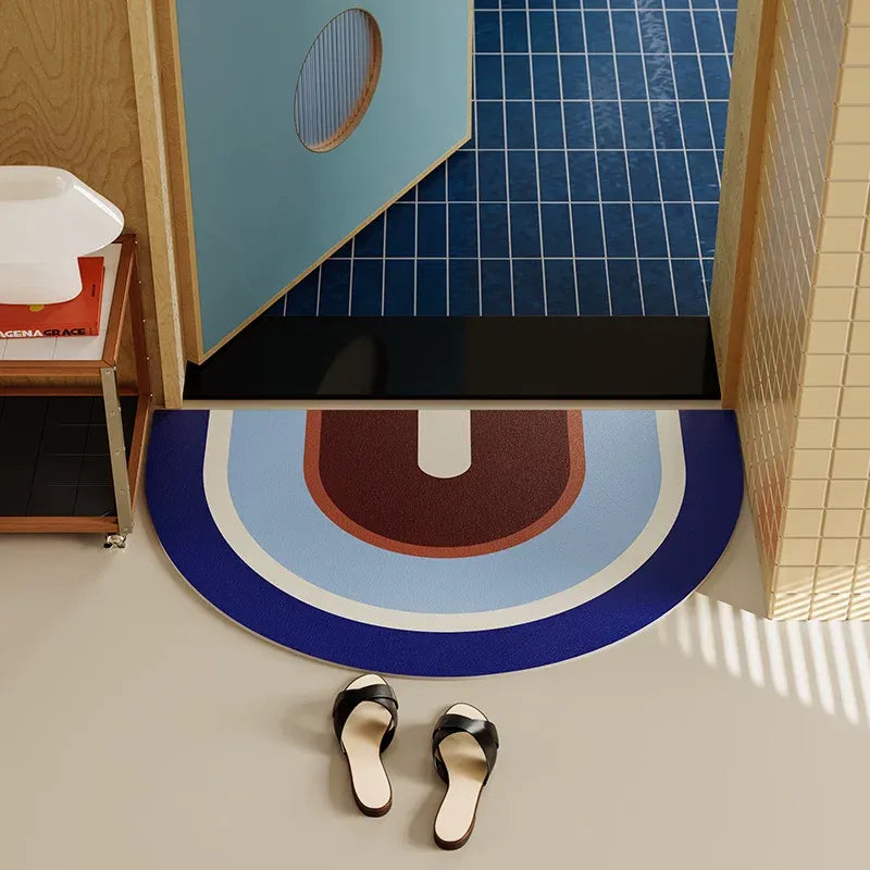 Modern Rainbow Stripe Bathroom Mat