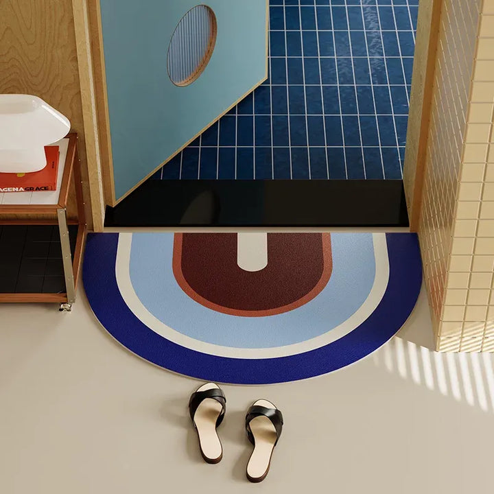 Modern Rainbow Stripe Bathroom Mat
