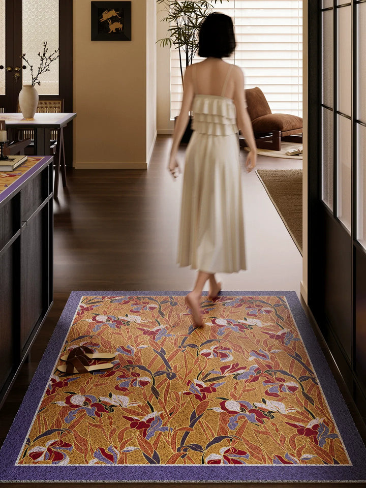 Iris Flower Entryway Door Mat