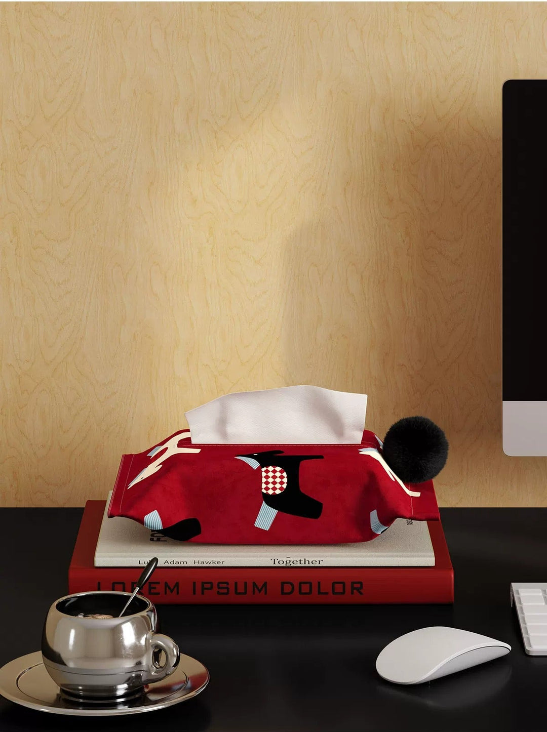 Red & White Horse Pattern Tissue Cover