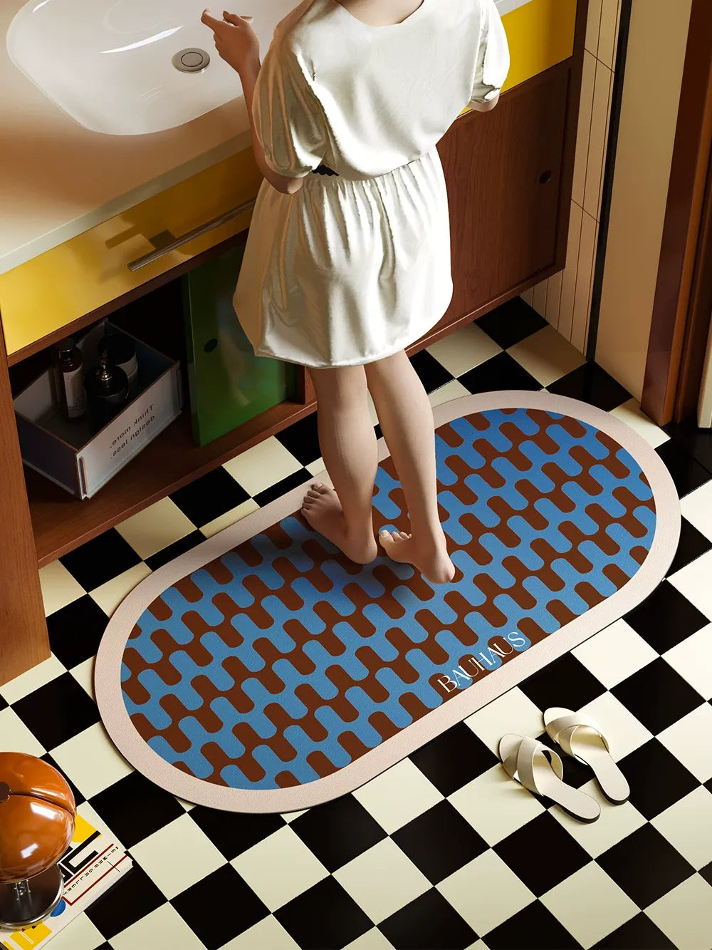 Bauhaus Wave Bathroom Mat