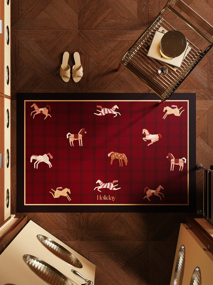 Holiday Horse Pattern Door Mat