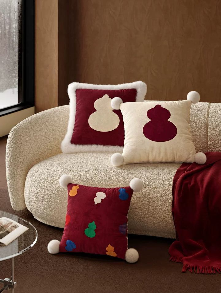 Burgundy Gourd Festive Pillows
