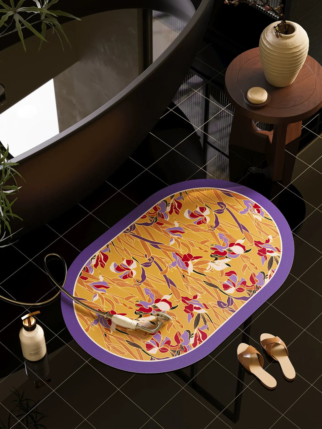 Iris Flower Bathroom Mat
