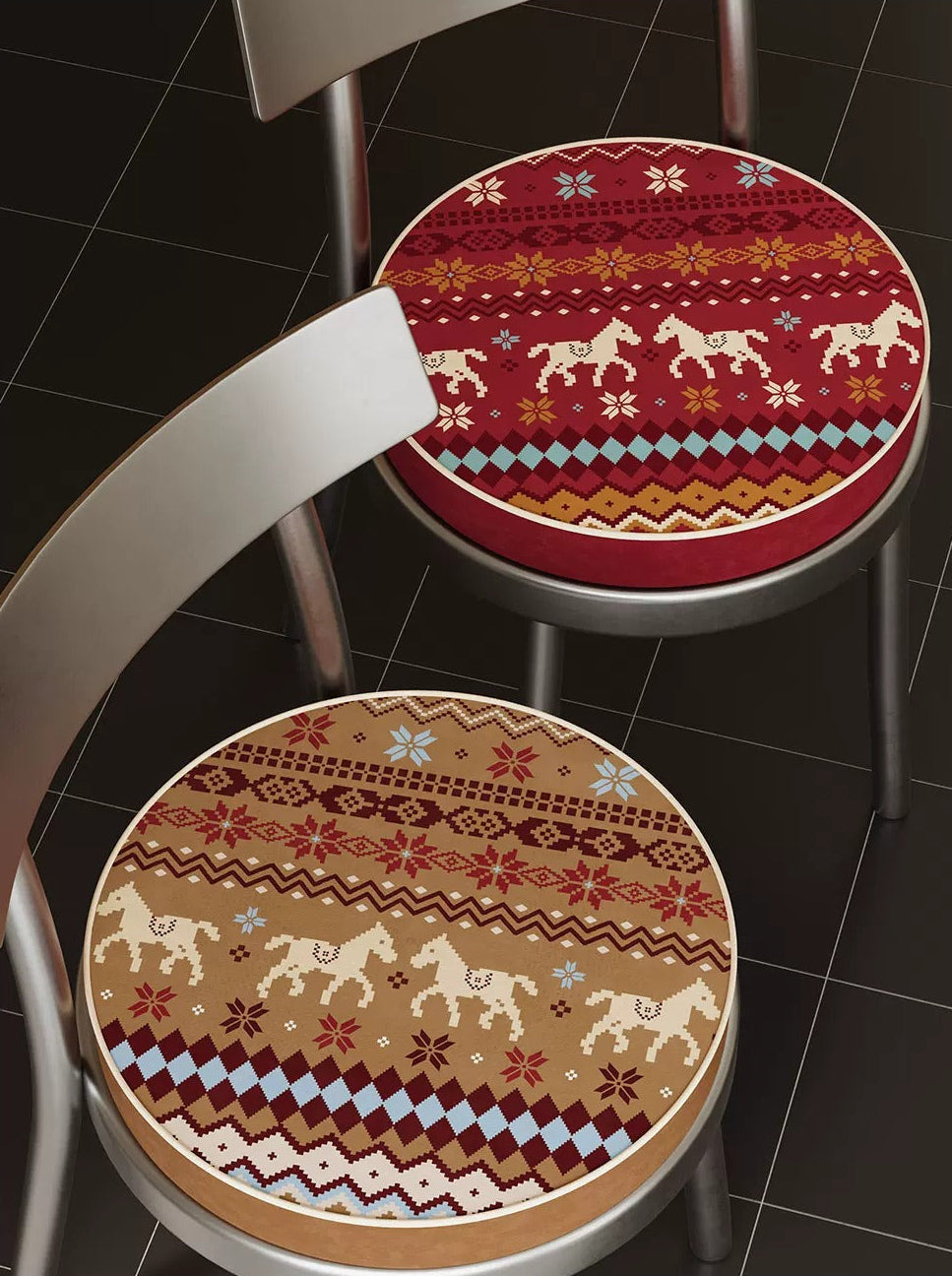 Horse Sweater Pattern Seat Cushions