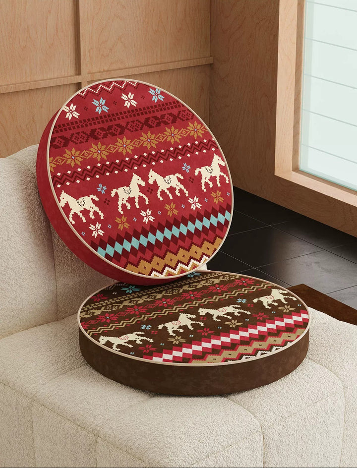 Horse Sweater Pattern Seat Cushions