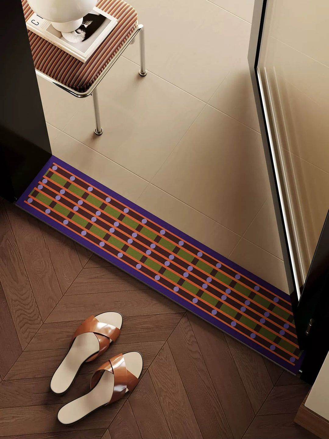 Retro Weave Pattern Narrow Door Mat