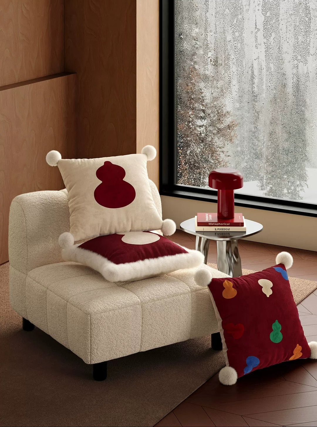 Burgundy Gourd Festive Pillows