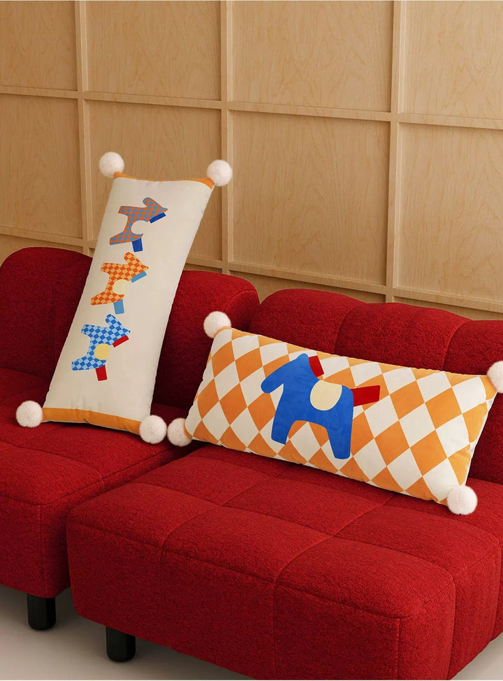 Bright Pony Colored Lumbar Pillow