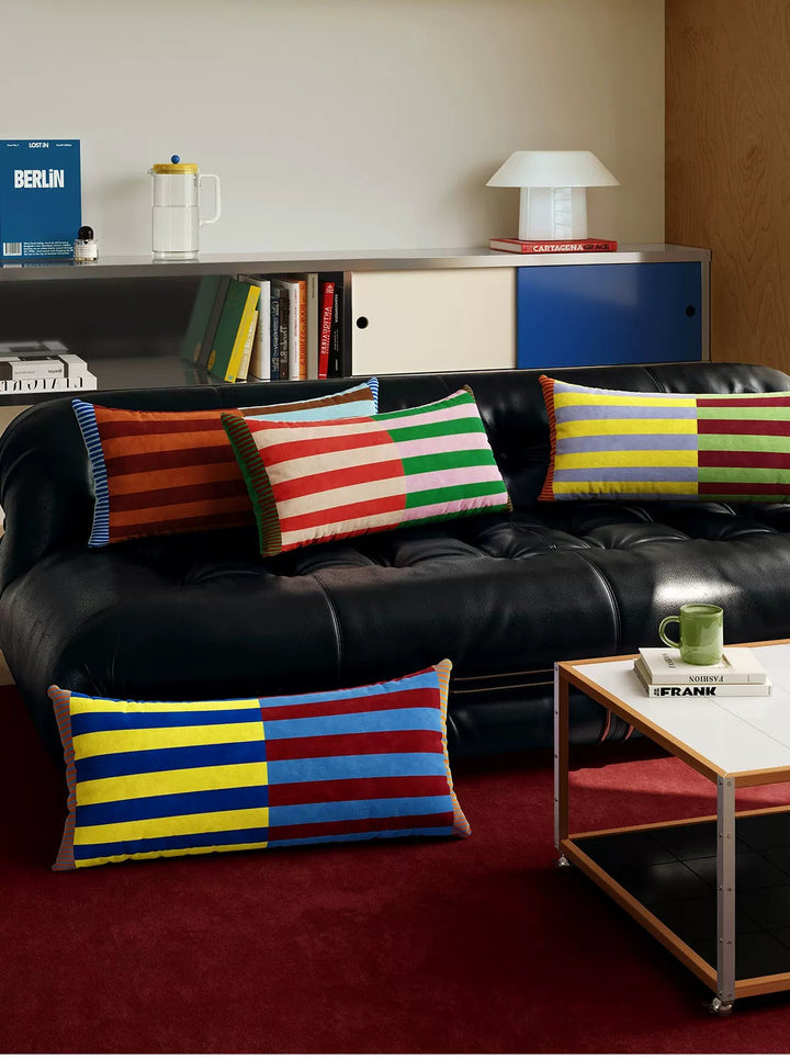 Color Block Striped Lumbar Pillow