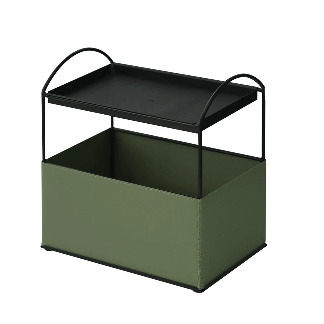 Dark Green Leather Storage Set