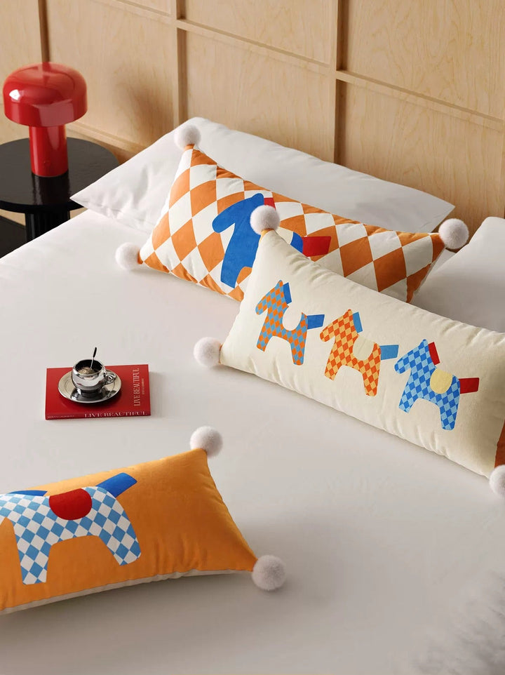 Bright Pony Colored Lumbar Pillow