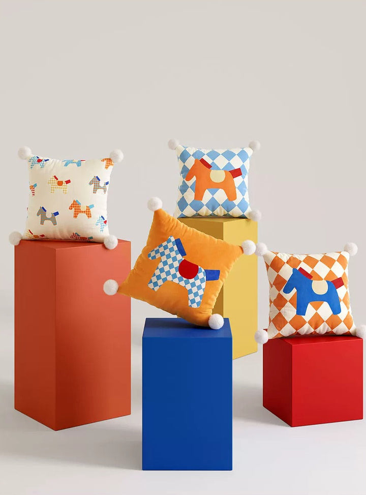 Bright Pony Colored Pillow Covers