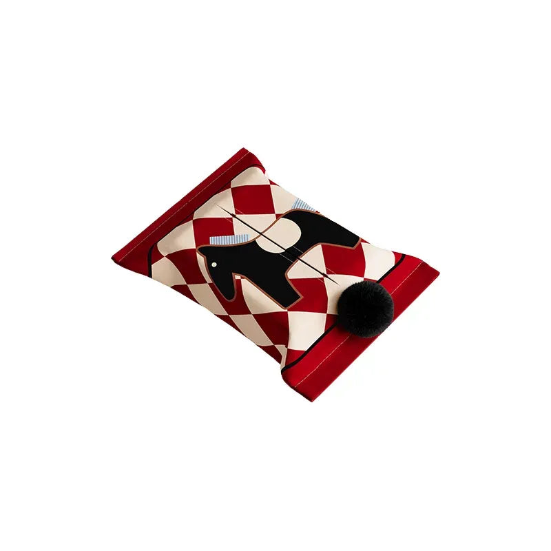 Red & White Horse Pattern Tissue Cover