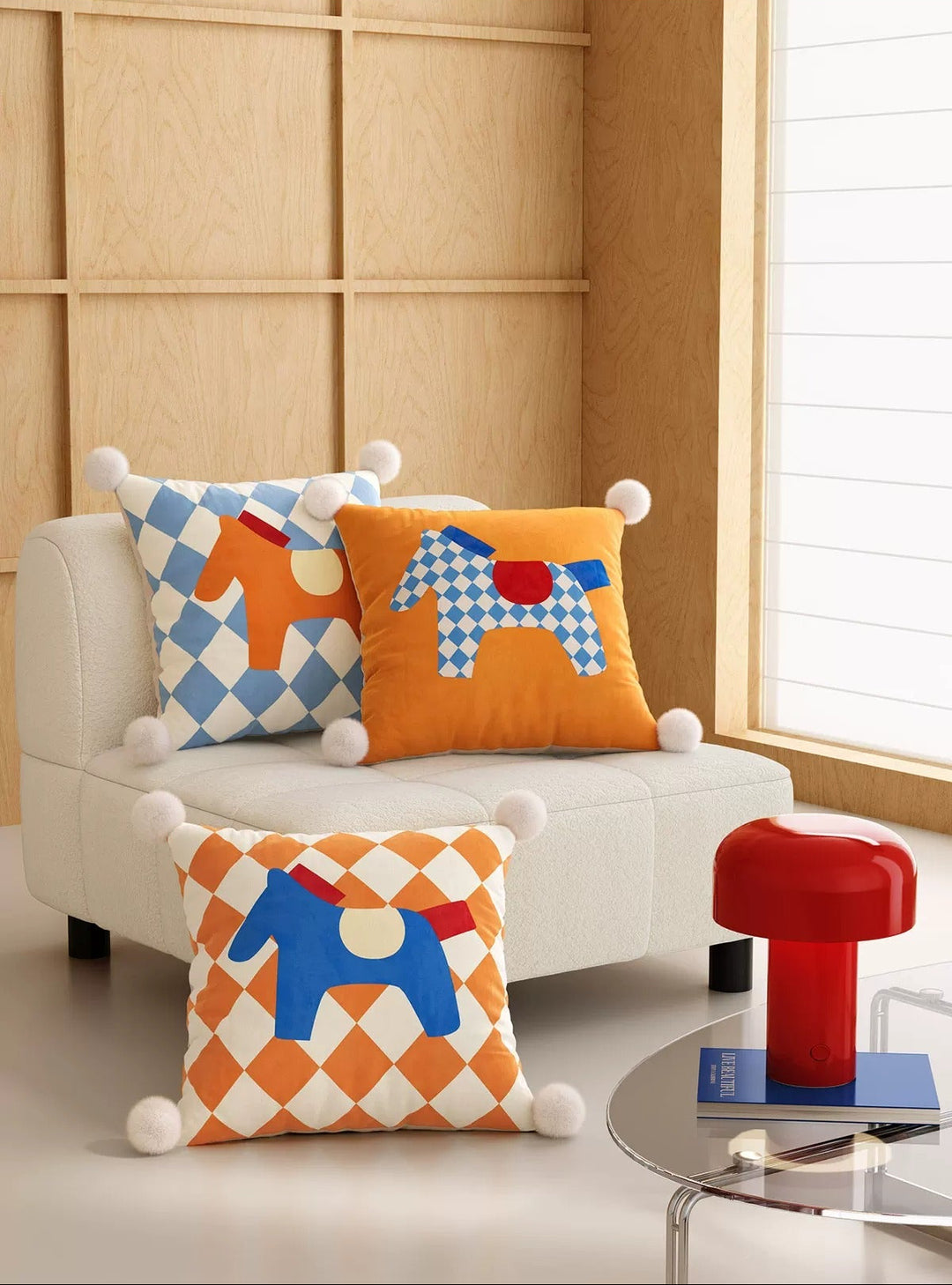 Bright Pony Colored Pillow Covers