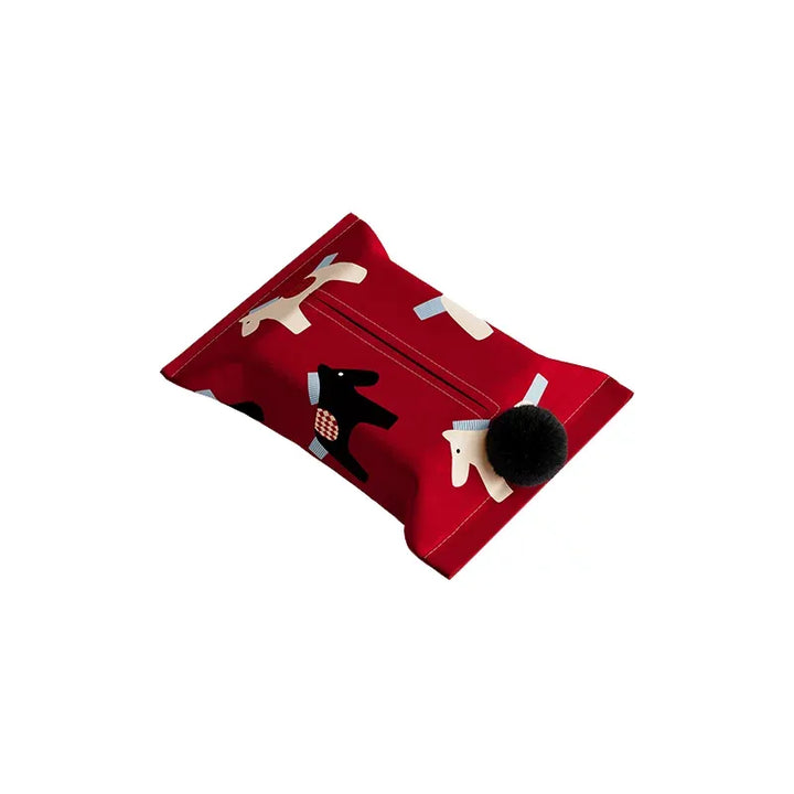 Red & White Horse Pattern Tissue Cover