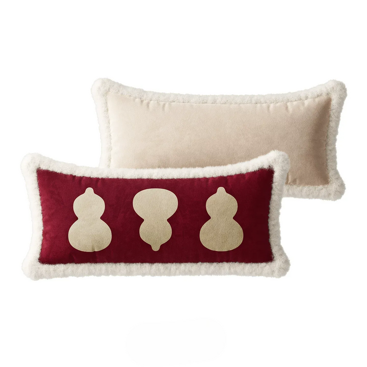 Burgundy Gourd Festive Lumbar Pillow